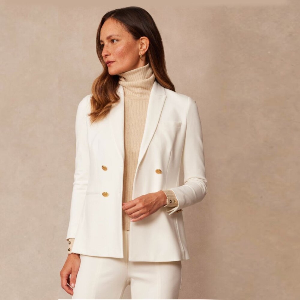 NWT J. McLaughlin Women’s Marlowe Blazer in Egret White Size 8